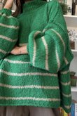 Big Softie Stripe Funnel Grunge Knit Jade /8=